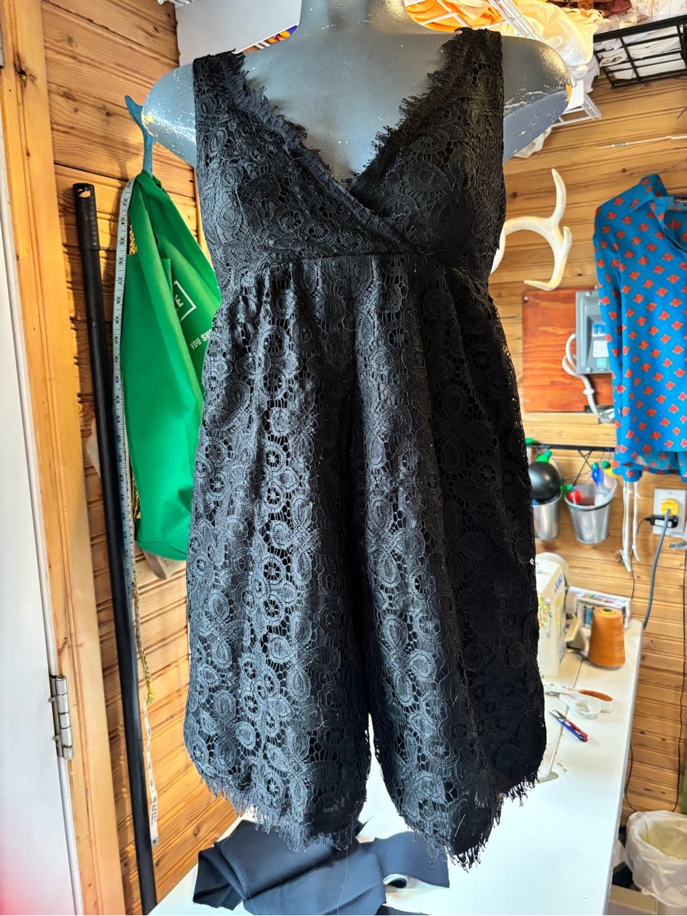 Betsey Johnson Black Lace Mini Dress